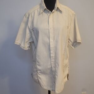 DKNY Men's Beige Casual Button Down Shirt